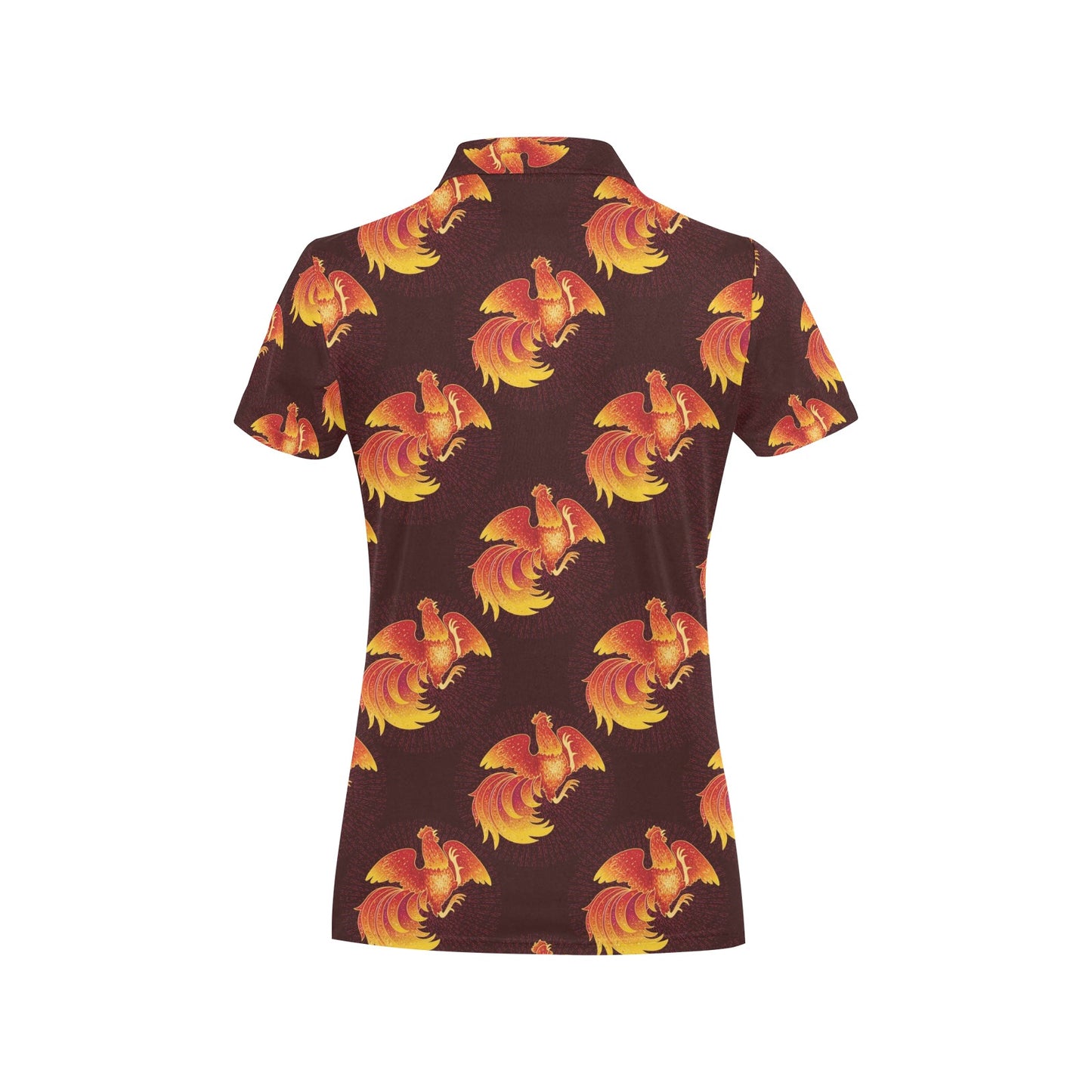 Rooster Pattern Print Design A04 Women's Polo Shirt