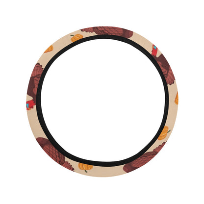 Thanksgiving Print Design LKS308 Steering Wheel Cover with Elastic Edge