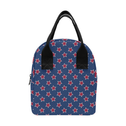 Star Red Blue Print Design LKS301 Insulated Lunch Bag