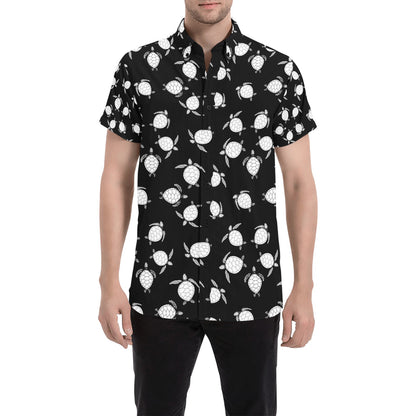 Sea Turtle Print Design LKS303 Men Short Sleeve Button Up Shirt