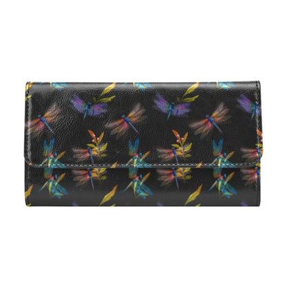 Dragonfly Colorful Realistic Print Women's Trifold Wallet