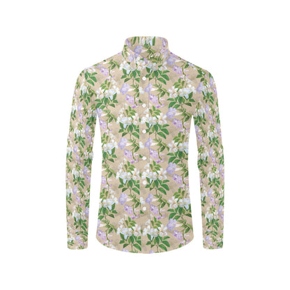 Sampaguita Print Design LKS302 Men's Long Sleeve Dress Shirt