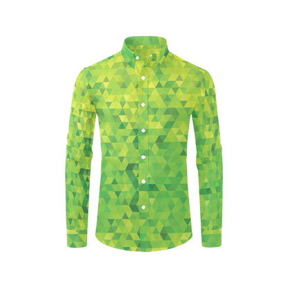 Geometric Print Design LKS402 Men's Long Sleeve Dress Shirt