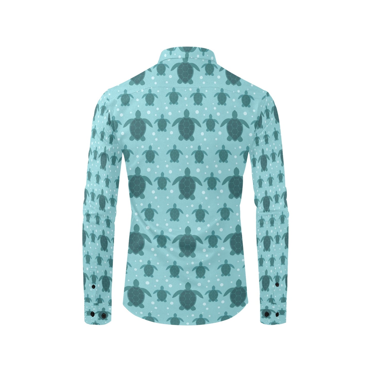 Sea Turtle Print Design LKS305 Men's Long Sleeve Dress Shirt