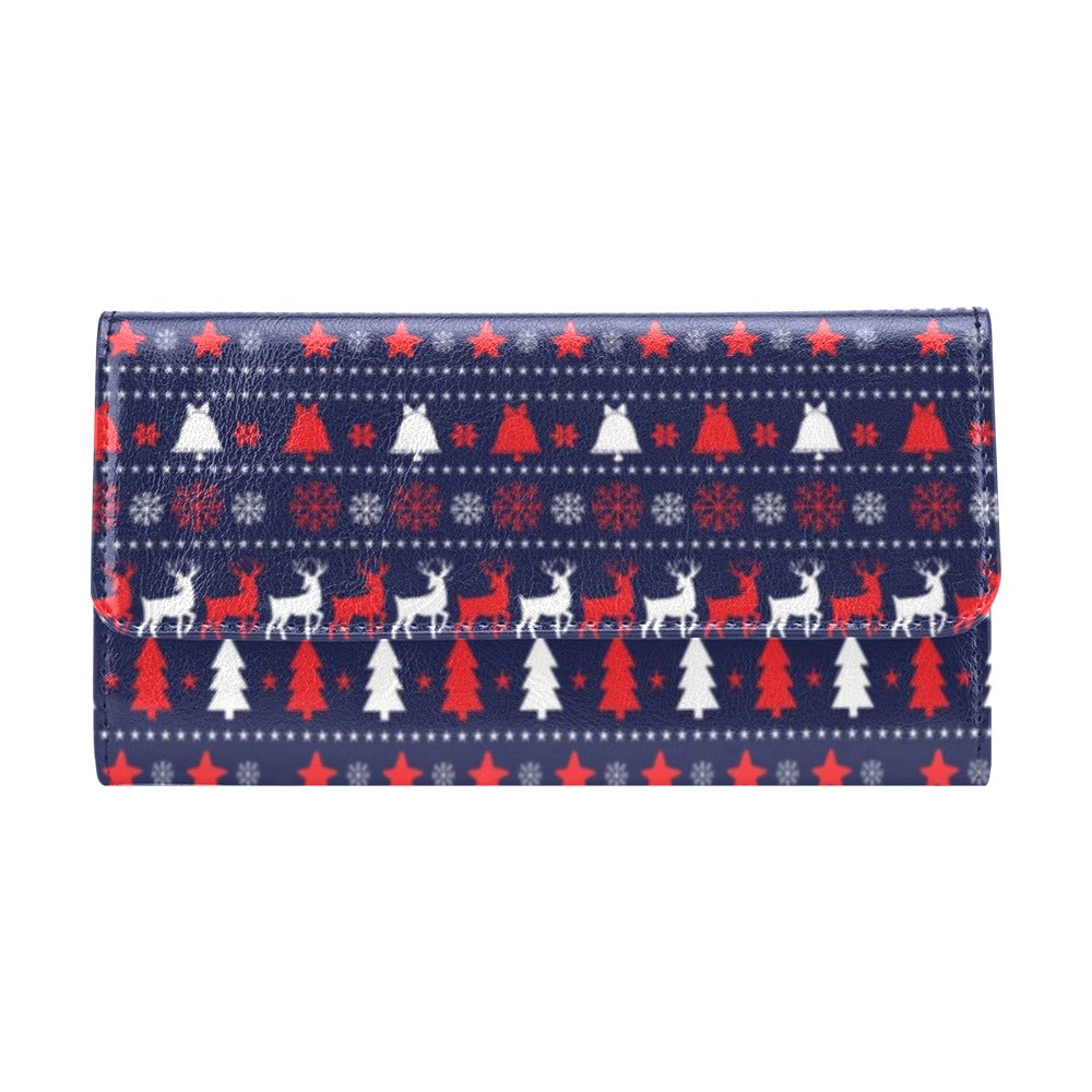 Reindeer Print Design LKS404 Women's Trifold Wallet