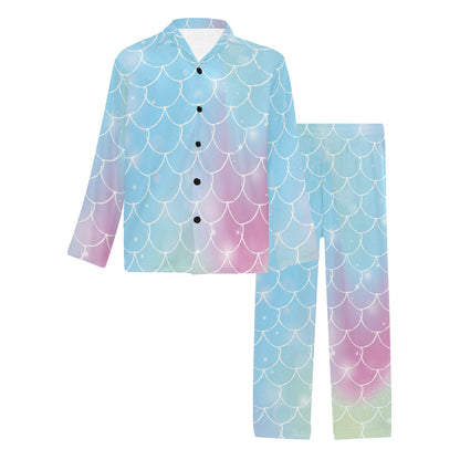 Rainbow Pattern Print Design A06 Men's Long Pajama Set