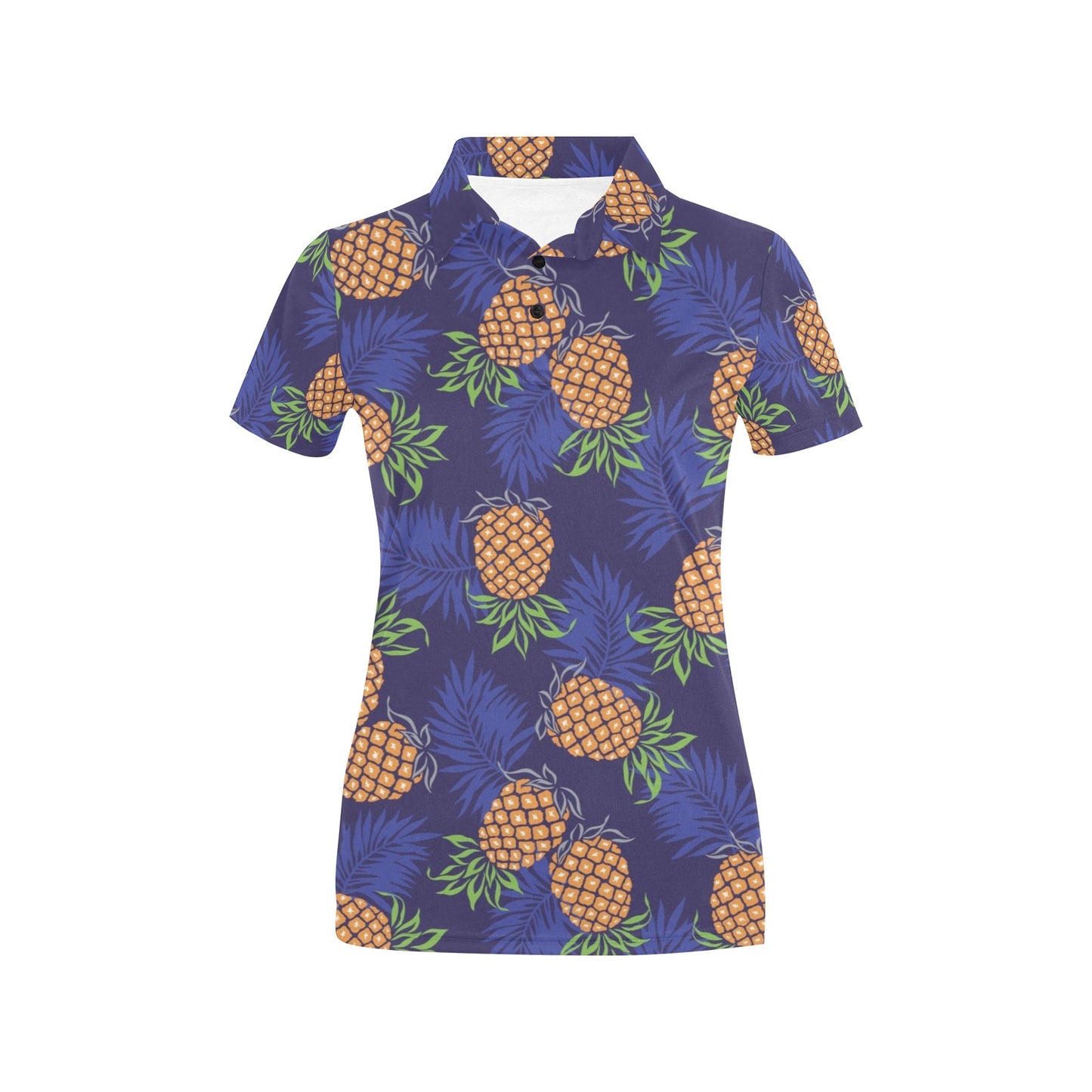 Pineapple Pattern Print Design PP02 Women's Polo Shirt