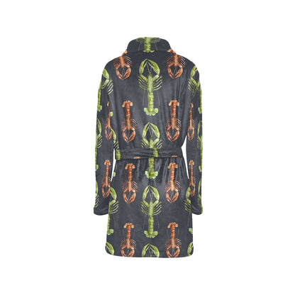 Lobster Pattern Print Design 01 Women's Fleece Robe