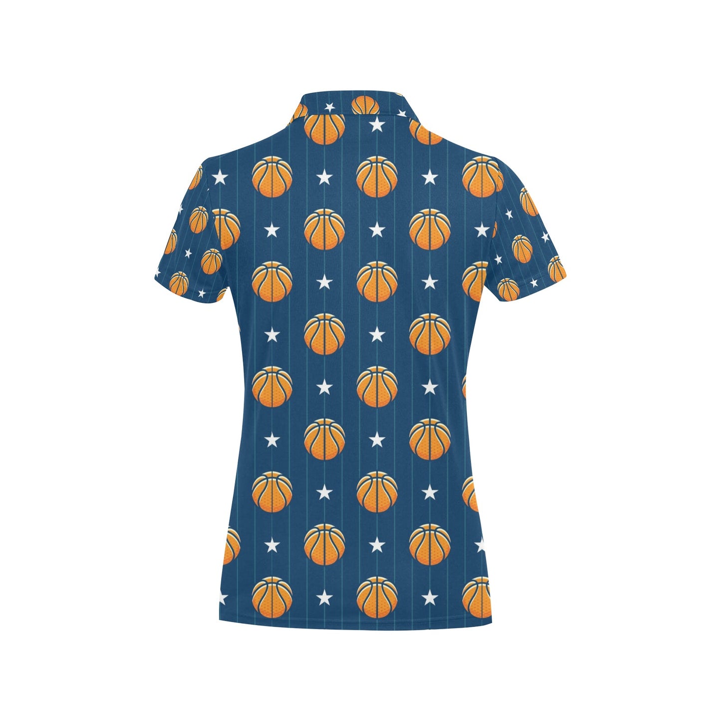 Basketball Star Print Pattern Women's Polo Shirt