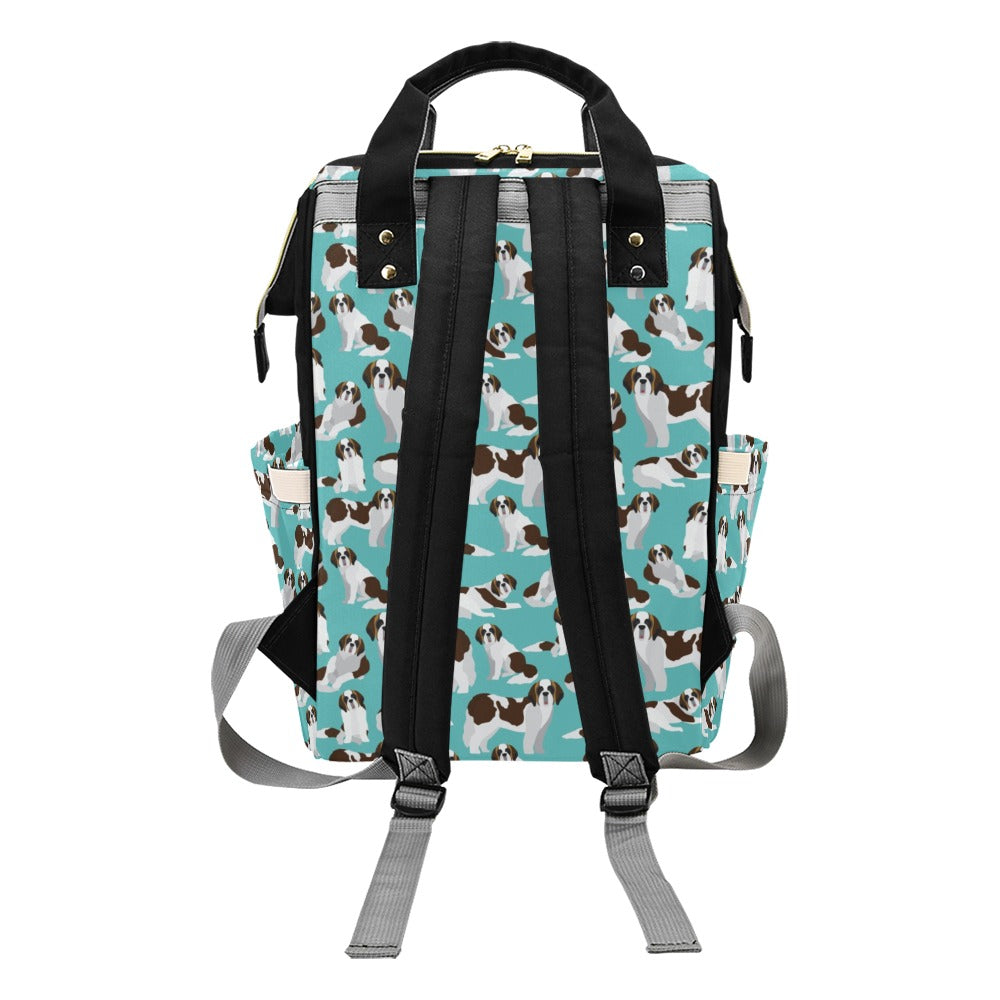 St Bernards Print Design LKS302 Diaper Bag Backpack