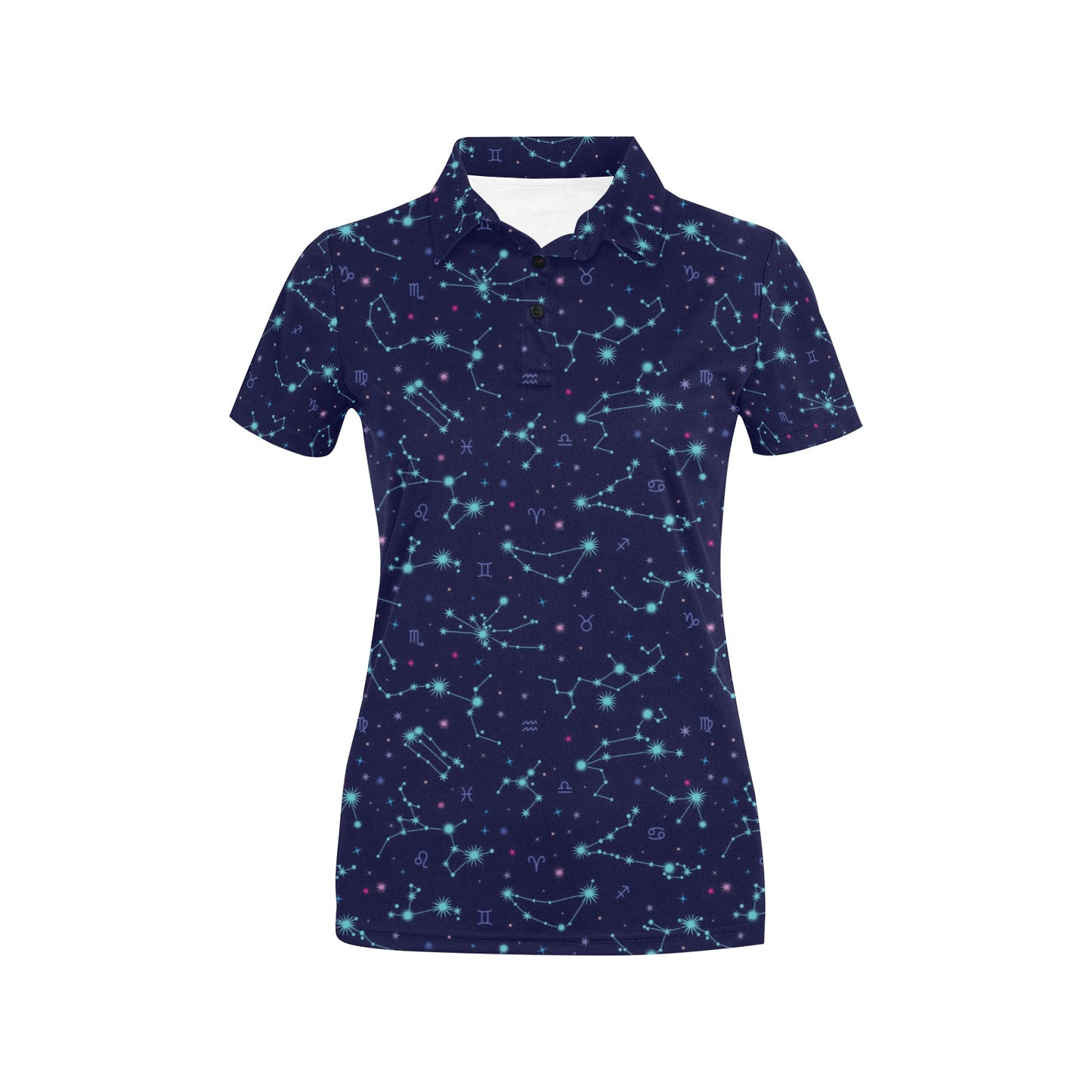 Constellation Pattern Print Design 01 Women's Polo Shirt
