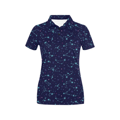 Constellation Pattern Print Design 01 Women's Polo Shirt