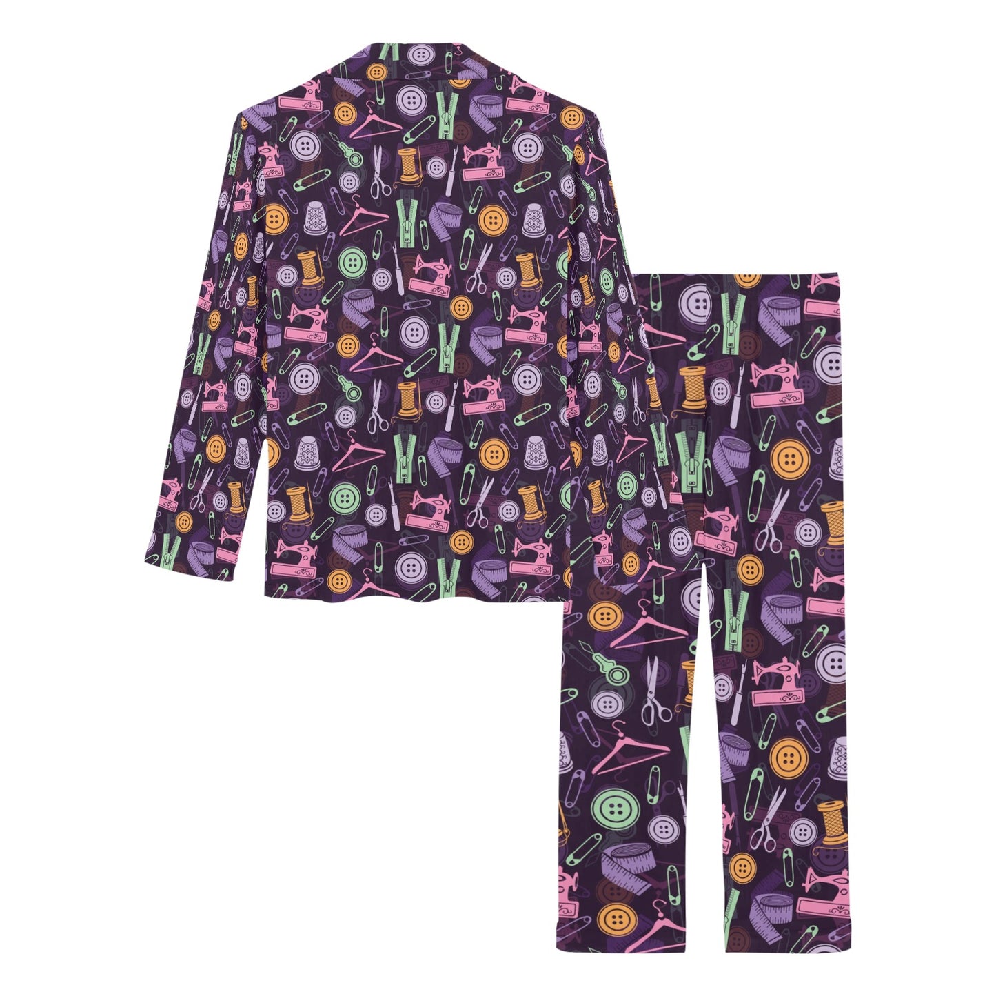 Sewing Equipment Print Design LKS306 Women's Long Pajama Set