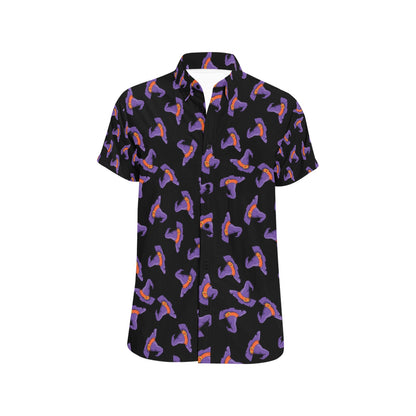 Witch Hat Print Design LKS304 Men Short Sleeve Button Up Shirt