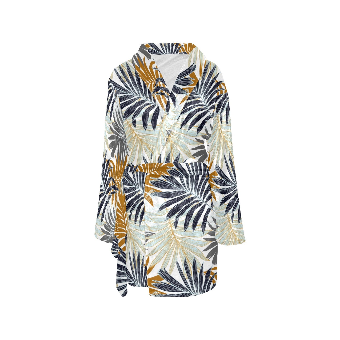 Colorful Tropical Palm Leaves Women's Fleece Robe