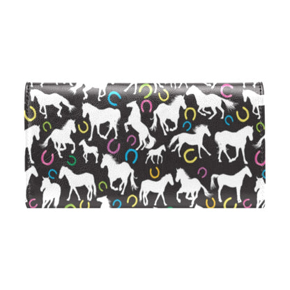Horse Hoof Colorful Print Design LKS301 Women's Trifold Wallet