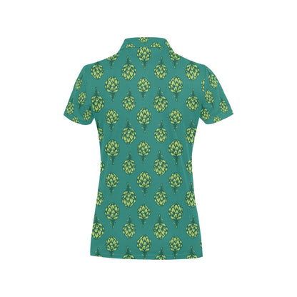 Artichoke Pattern Print Design 04 Women's Polo Shirt