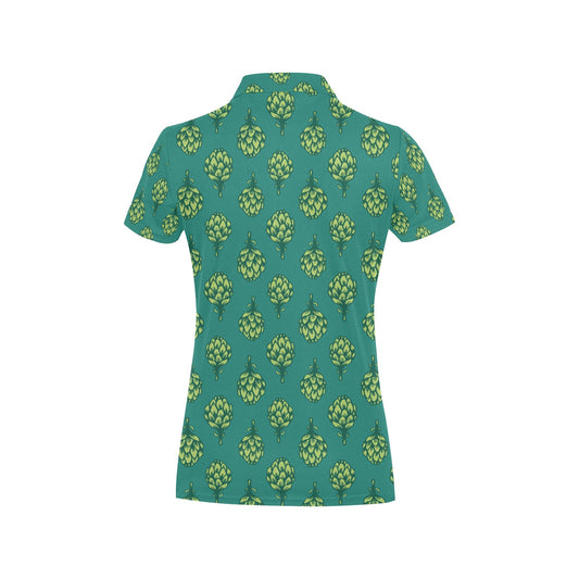 Artichoke Pattern Print Design 04 Women's Polo Shirt