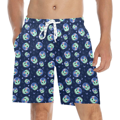 Alien Cat Men's Swim Trunks Beach Shorts