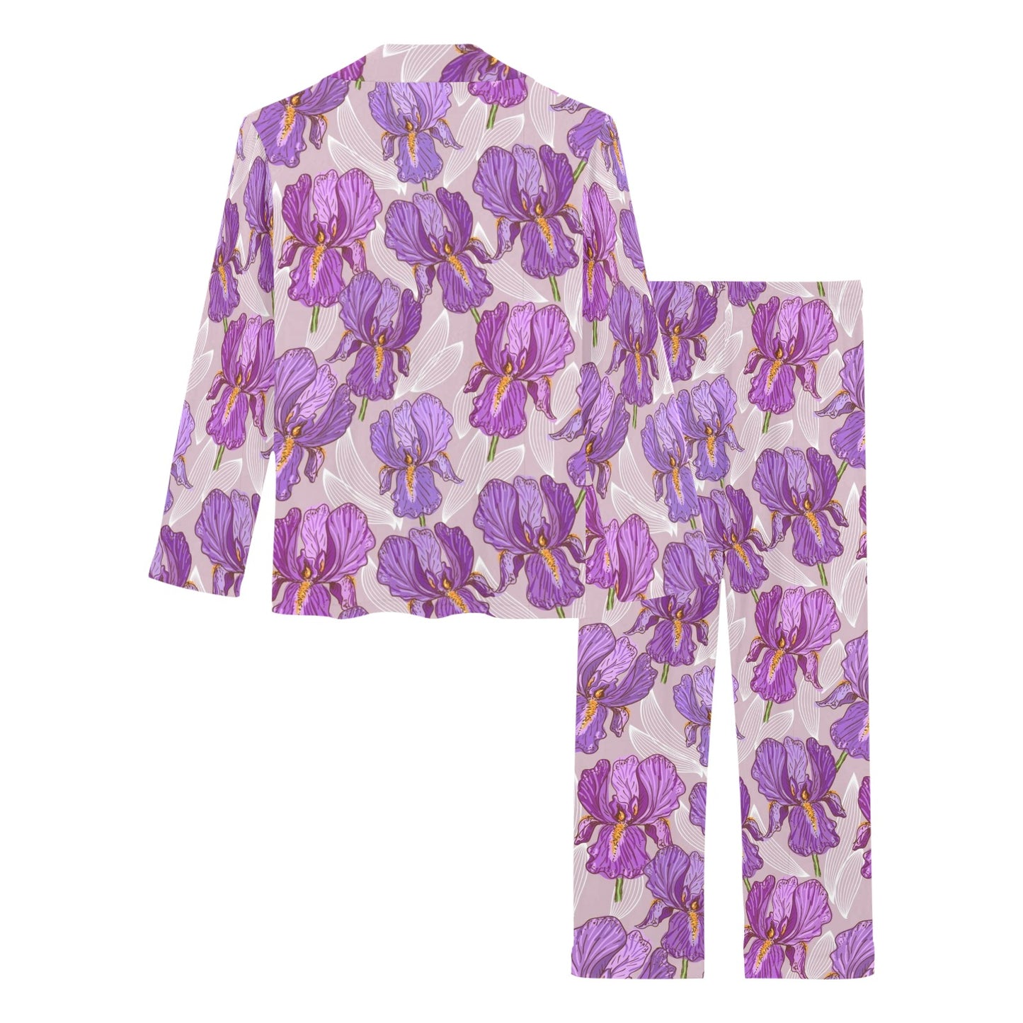 Iris Pattern Print Design IR05 Women's Long Pajama Set