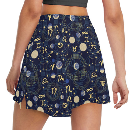 Zodiac Print Design LKS302 17" Golf & Pickleball Skort with Pockets