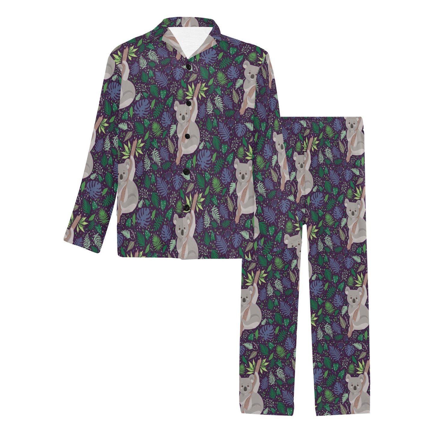 Koala Pattern Print Design 06 Men's Long Pajama Set