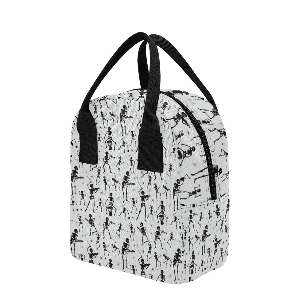 Skeleton Music Player Print Design LKS303 Insulated Lunch Bag