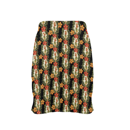 Hawaiian Flower Hula Hibiscus Print 17" Golf & Pickleball Skort with Pockets