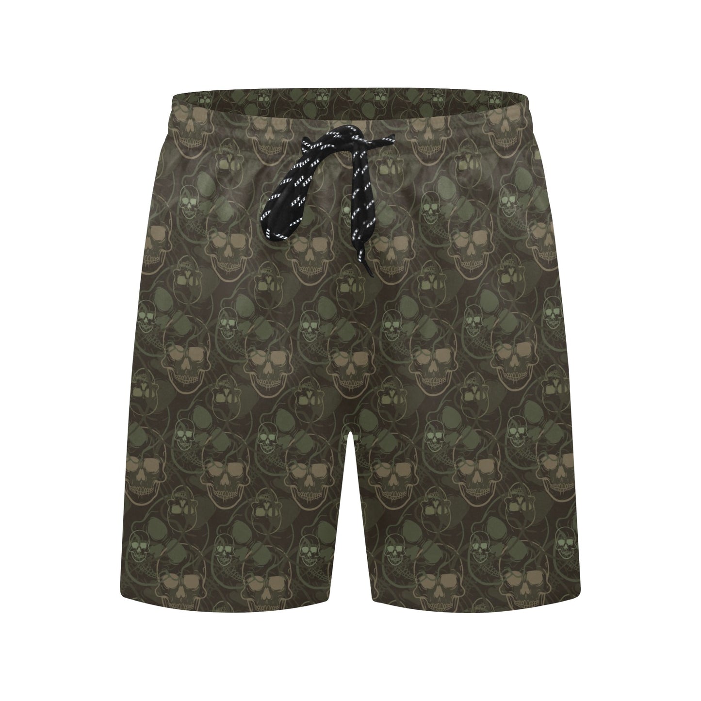 Skull Camo Style Print Design LKS308 Men's Swim Trunks Beach Shorts