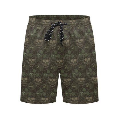 Skull Camo Style Print Design LKS308 Men's Swim Trunks Beach Shorts