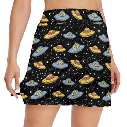 UFO Print Design LKS307 17" Golf & Pickleball Skort with Pockets