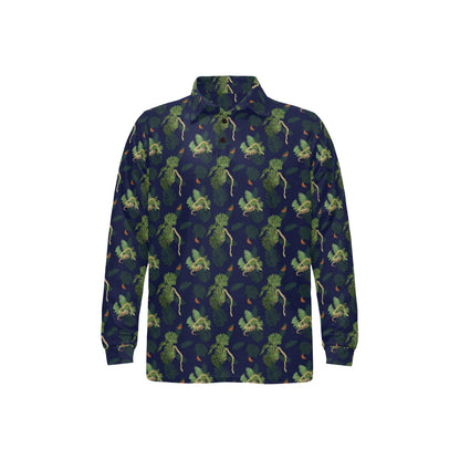Boa Pattern Print Design 02 Long Sleeve Polo Shirt For Men's