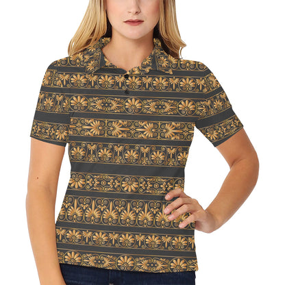 Ancient Greek Print Design LKS303 Women's Polo Shirt