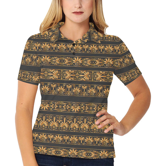 Ancient Greek Print Design LKS303 Women's Polo Shirt
