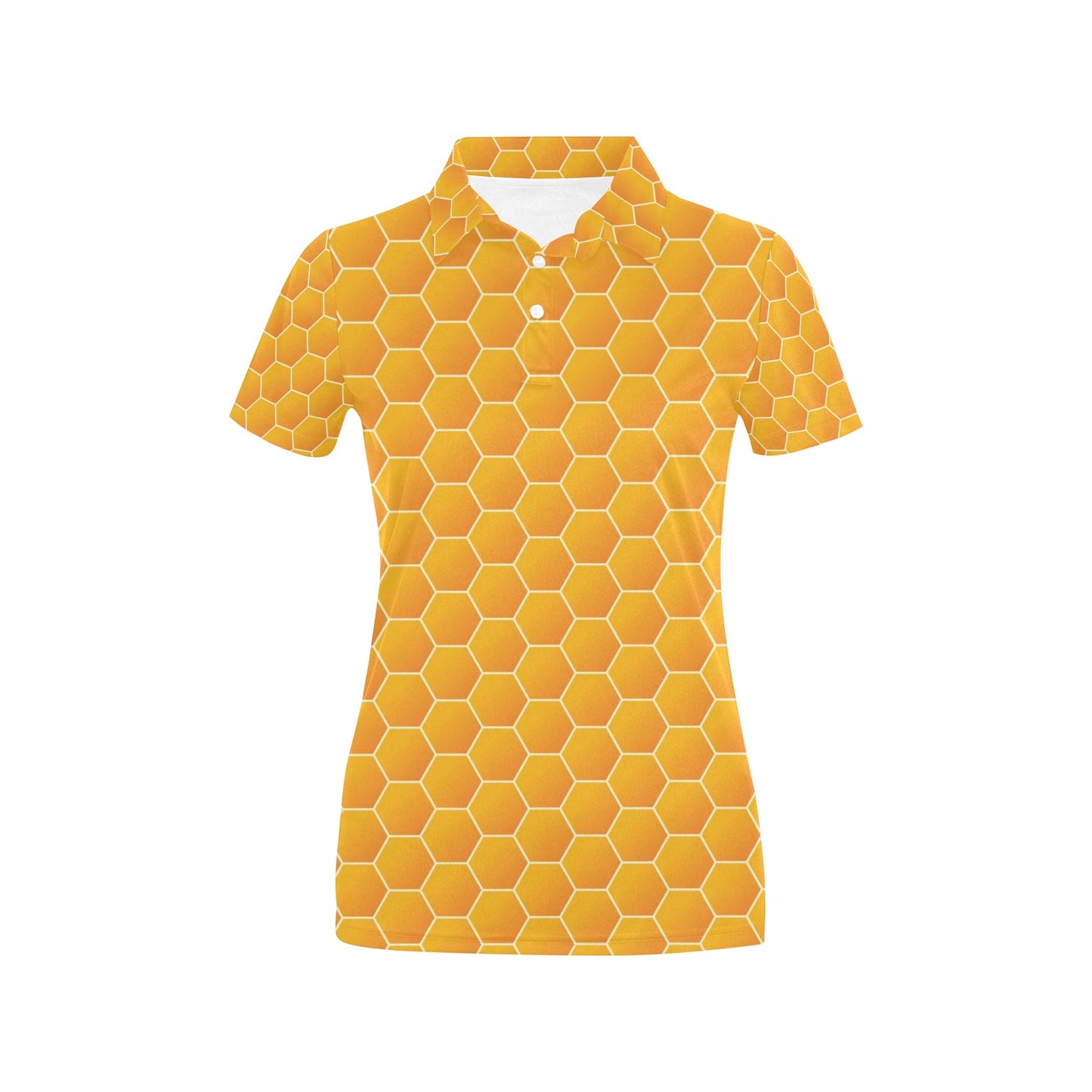 Honey Bee Honeycomb Print Design LKS3011 Women's Polo Shirt