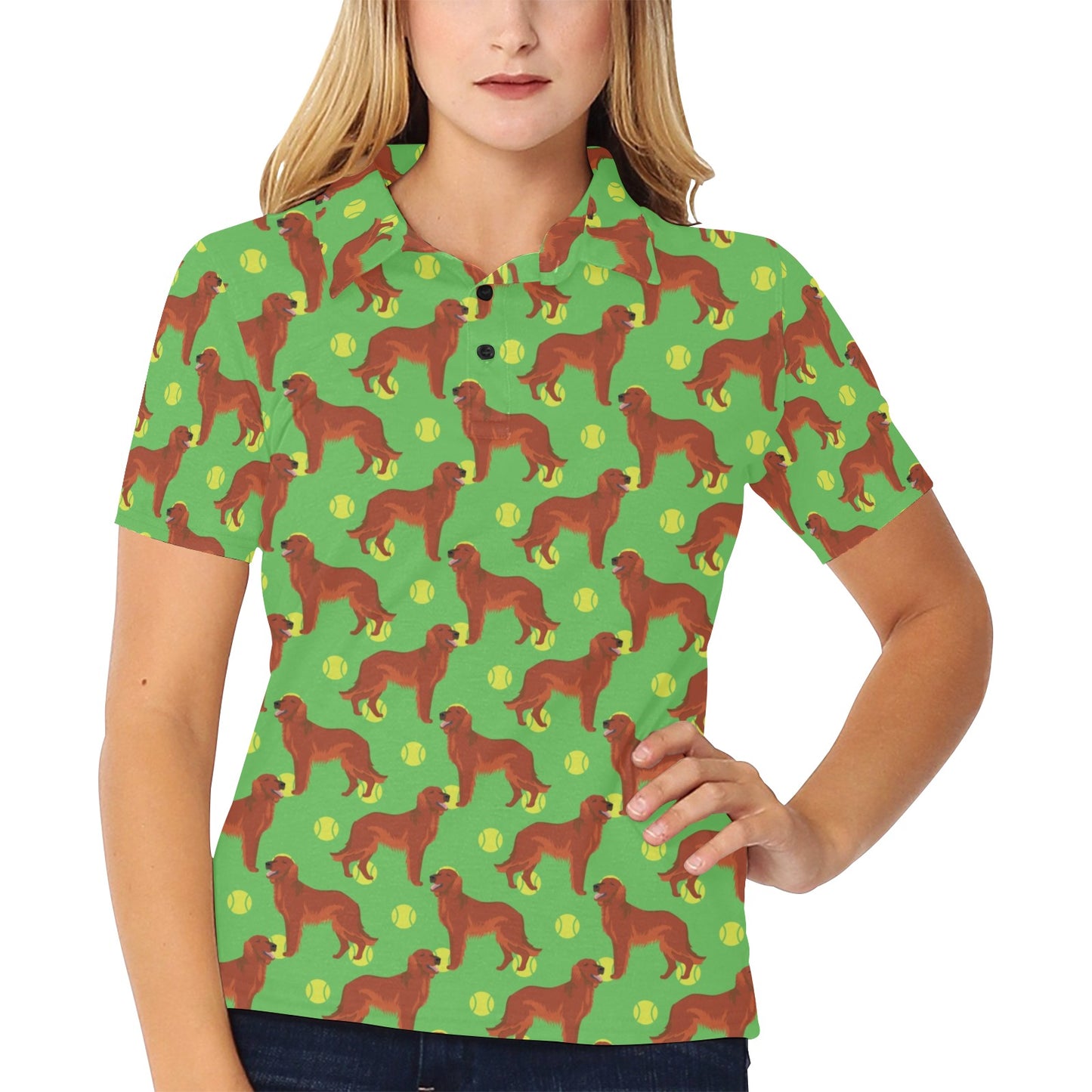 Setters Irish Print Design LKS302 Women's Polo Shirt