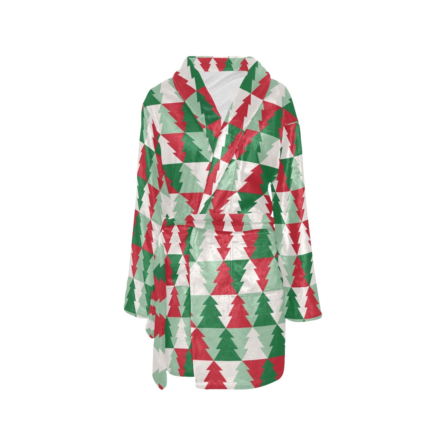 Christmas Tree Pattern Print Design 01 Women's Fleece Robe
