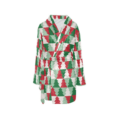 Christmas Tree Pattern Print Design 01 Women's Fleece Robe