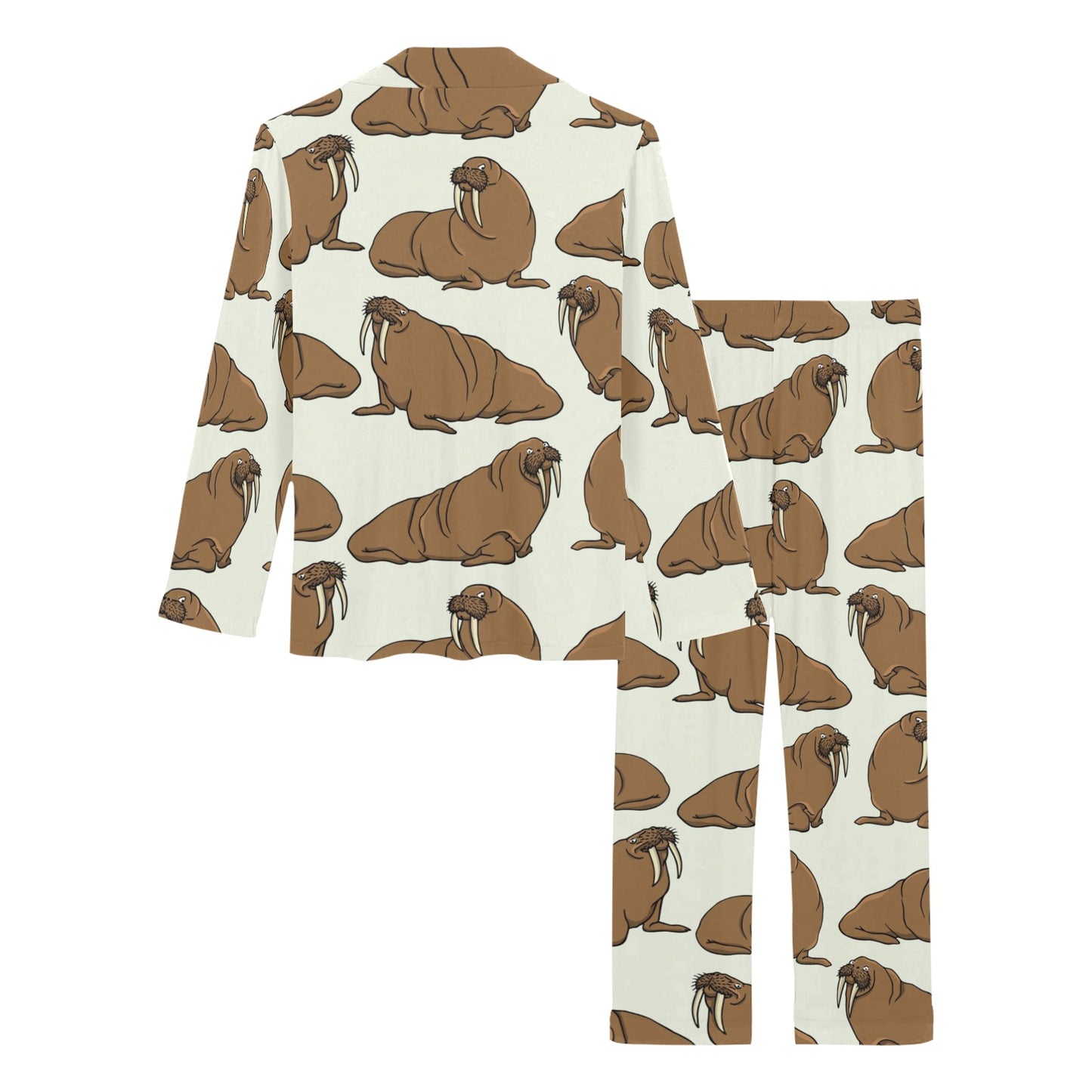 Walrus Pattern Print Design 03 Women's Long Pajama Set