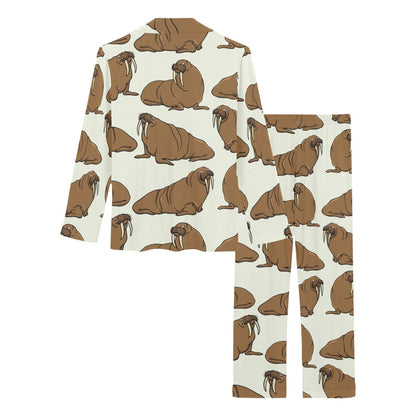 Walrus Pattern Print Design 03 Women's Long Pajama Set