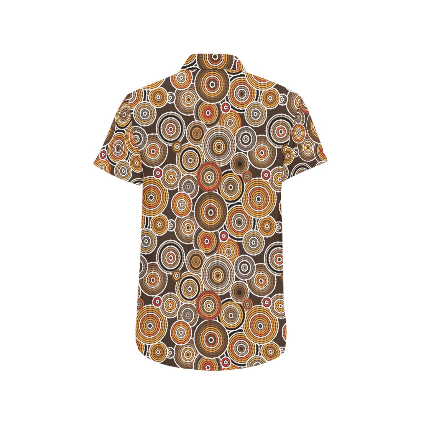 Aboriginal Print Design LKS402 Men Short Sleeve Button Up Shirt