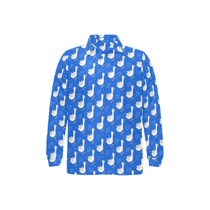 Goose Print Design LKS402 Long Sleeve Polo Shirt For Men's