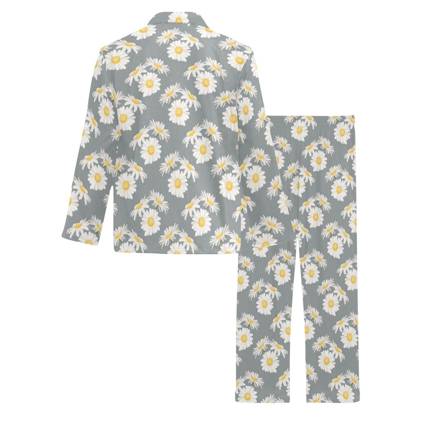 Daisy Pattern Print Design DS09 Men's Long Pajama Set