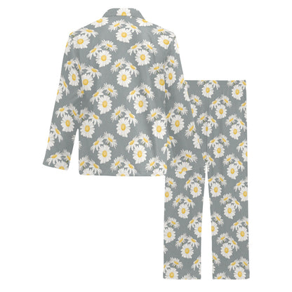 Daisy Pattern Print Design DS09 Men's Long Pajama Set