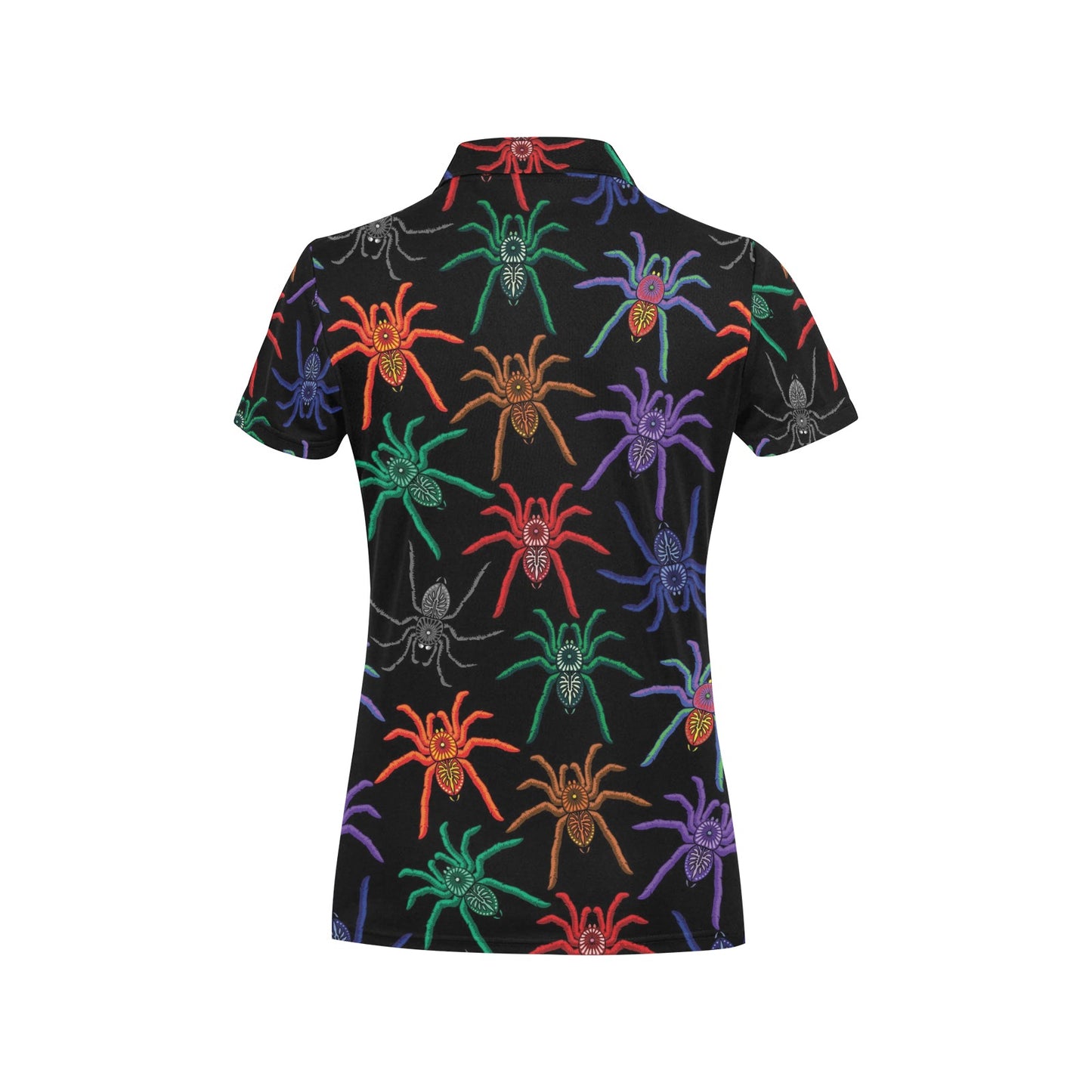 Tarantula Neon Color Pattern Print Design 03 Women's Polo Shirt