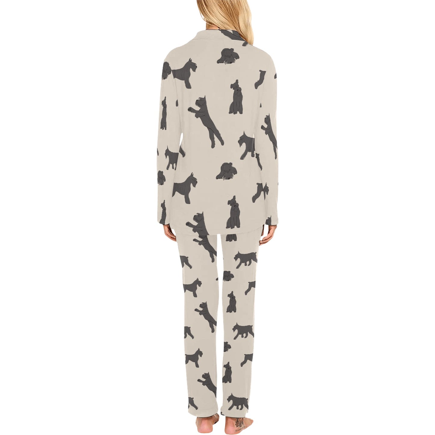 Schnauzers Pattern Print Design A06 Women's Long Pajama Set