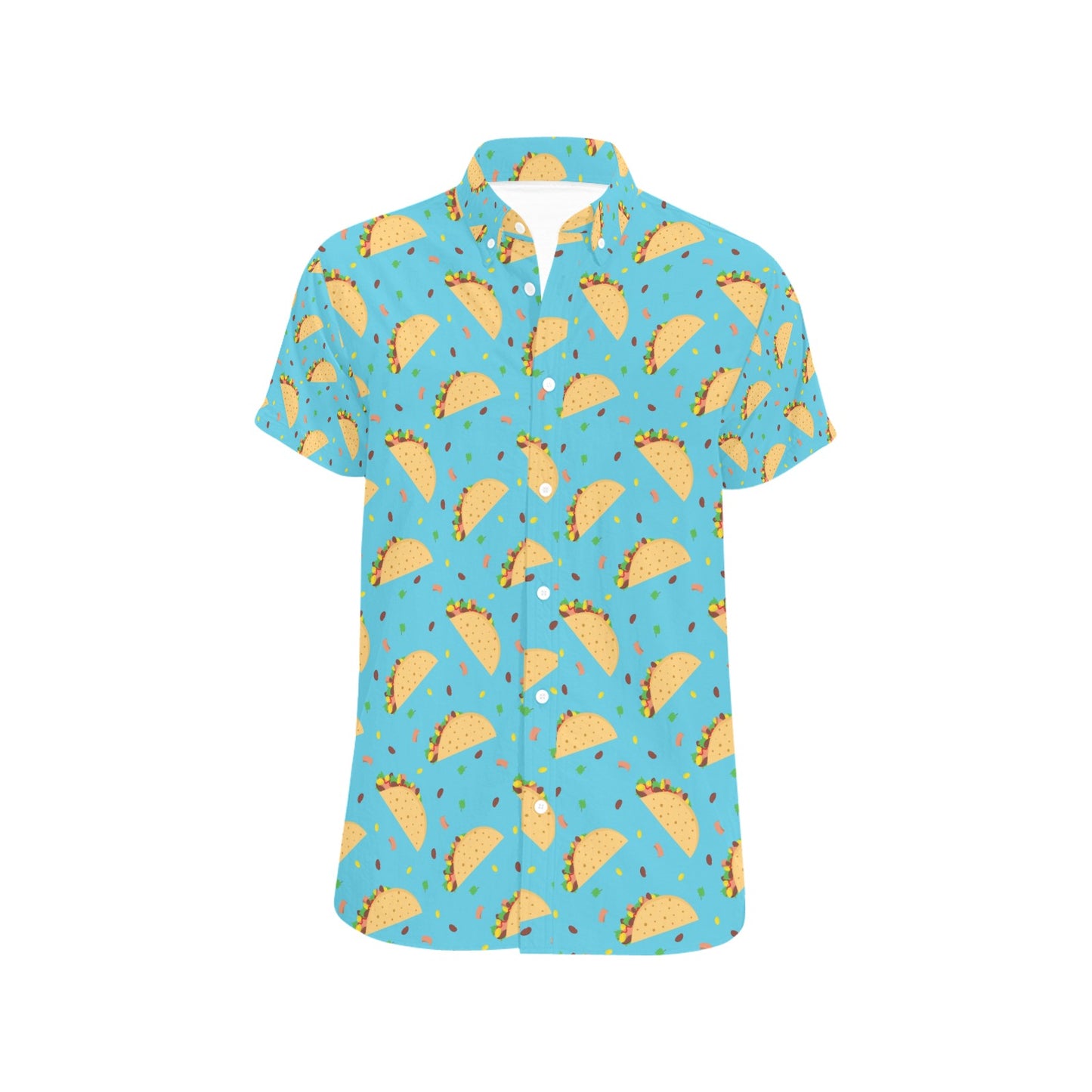 Taco Print Design LKS303 Men Short Sleeve Button Up Shirt