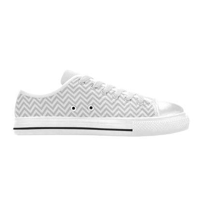 Chevron Print Design LKS401 Women's White Low Top Shoes