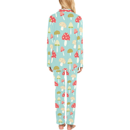 Mushroom Pattern Print Design A01 Women's Long Pajama Set