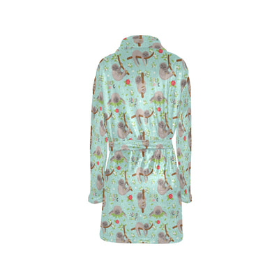 Sloth Print Design LKS305 Women's Fleece Robe